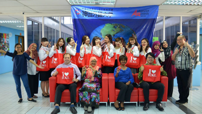 Graduation Ceremony attended by (seated from left to right) Mr. Jason Andrew Polko (Chief Librarian), Prof. Dr. Faridah Ibrahim (Executive Dean, Faculty of Arts, Communication and Education), Assoc. Prof. Dr. Christiantine Della (Deputy Vice Chancellor, Academic and Internationalisation)and Mr. Toru Ichikawa (Manager, International Affairs, KUIS)