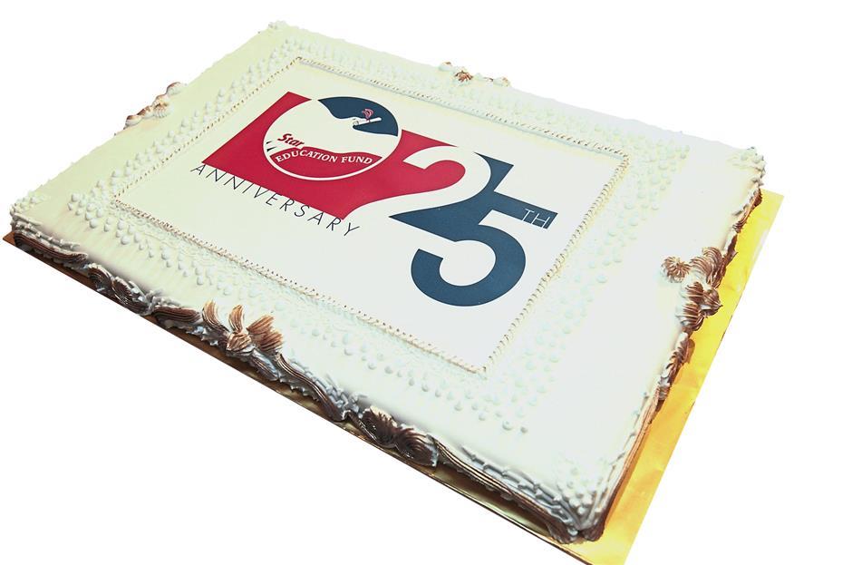 The funds 25th anniversary was marked with a delicious 10kg fruit cake covered in fondant icing.