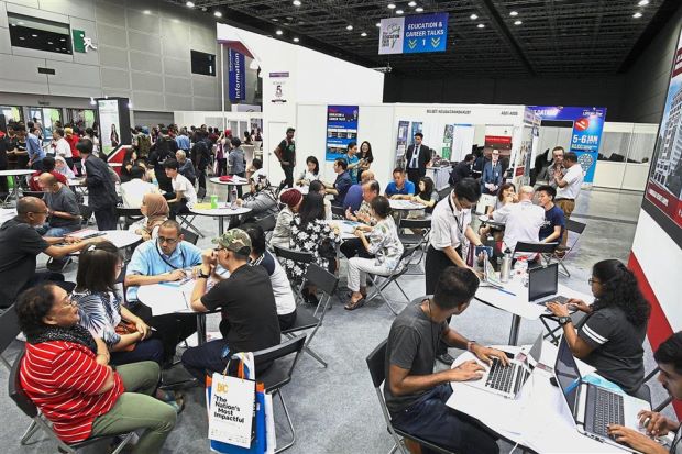 Helping hands: A large crowd of visitors thronged the Star Education Fair 2019 to gain information on a wide variety of programmes and courses and they were guided by many student volunteers.